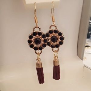 Flower tassel earrings